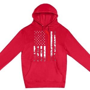 American Flag Hockey USA Patriotic Gift Premium Pullover Hoodie