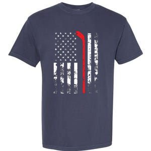 American Flag Hockey USA Patriotic Gift Garment-Dyed Heavyweight T-Shirt