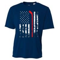 American Flag Hockey USA Patriotic Gift Cooling Performance Crew T-Shirt