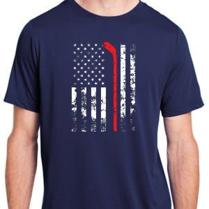 American Flag Hockey USA Patriotic Gift Adult ChromaSoft Performance T-Shirt