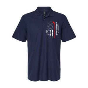 American Flag Hockey USA Patriotic Gift Softstyle Adult Sport Polo