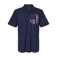 American Flag Hockey USA Patriotic Gift Softstyle Adult Sport Polo