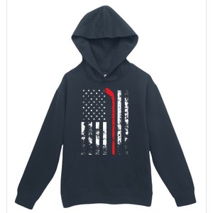 American Flag Hockey USA Patriotic Gift Urban Pullover Hoodie