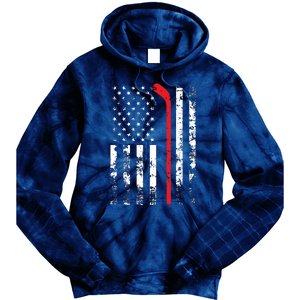 American Flag Hockey USA Patriotic Gift Tie Dye Hoodie