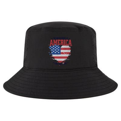 American Flag Heart 4th Of July Usa Land That I Love Meaningful Gift Cool Comfort Performance Bucket Hat