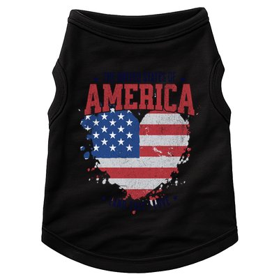 American Flag Heart 4th Of July Usa Land That I Love Meaningful Gift Doggie Tank