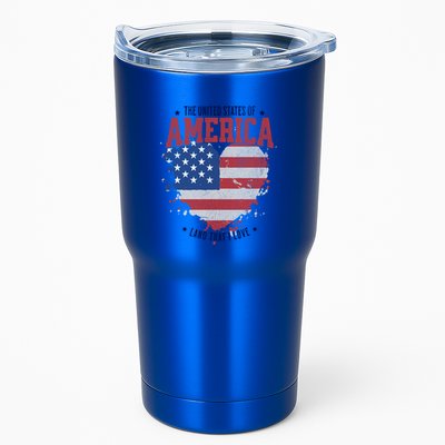 American Flag Heart 4th Of July Usa Land That I Love Meaningful Gift Tumbler