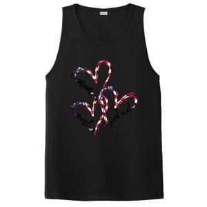 American Flag Heart Mom Aunt Great Aunt Cool Gift PosiCharge Competitor Tank