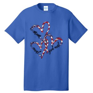 American Flag Heart Mom Aunt Great Aunt Cool Gift Tall T-Shirt