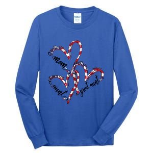 American Flag Heart Mom Aunt Great Aunt Cool Gift Tall Long Sleeve T-Shirt