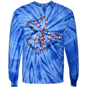 American Flag Heart Mom Aunt Great Aunt Cool Gift Tie-Dye Long Sleeve Shirt