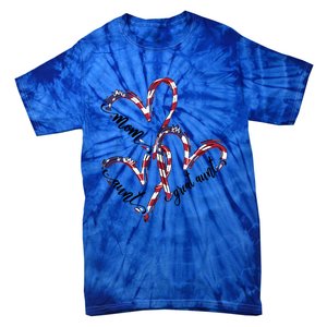 American Flag Heart Mom Aunt Great Aunt Cool Gift Tie-Dye T-Shirt