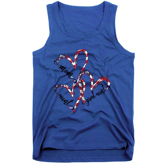 American Flag Heart Mom Aunt Great Aunt Cool Gift Tank Top