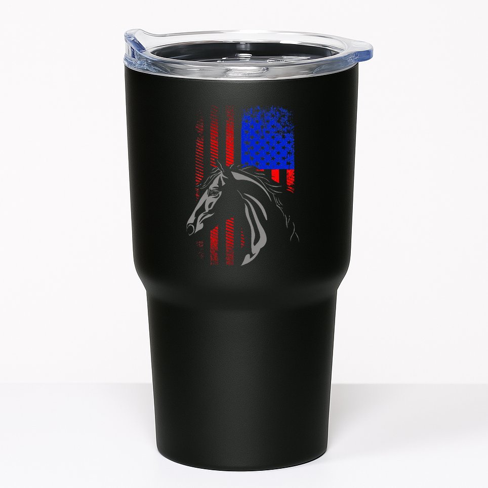 American Flag Horseback Riding Apparel Horse Tumbler
