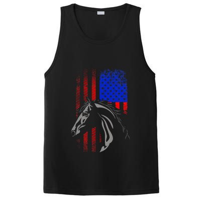 American Flag Horseback Riding Apparel Horse PosiCharge Competitor Tank