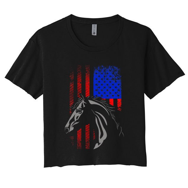 American Flag Horseback Riding Apparel Horse Crop Top