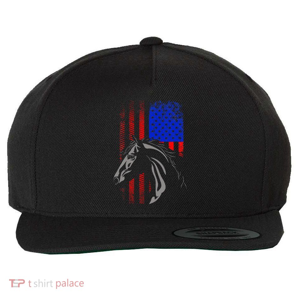 American Flag Horseback Riding Apparel Horse Wool Snapback Cap