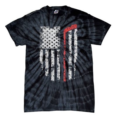 American Flag Hockey Team Gift Hockey Dad Mom Tie-Dye T-Shirt