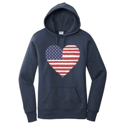 American Flag Heart Stars And Stripes Graphic Gift Women's Pullover Hoodie