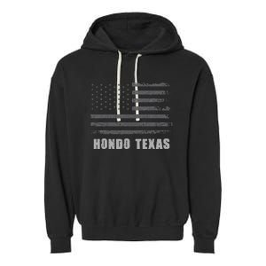 American Flag Hondo Texas Usa Patriotic Souvenir Garment-Dyed Fleece Hoodie