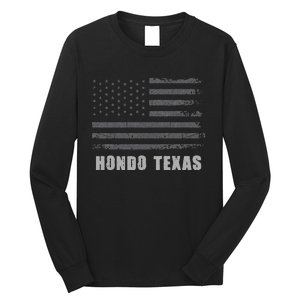 American Flag Hondo Texas Usa Patriotic Souvenir Long Sleeve Shirt