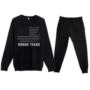 American Flag Hondo Texas Usa Patriotic Souvenir Premium Crewneck Sweatsuit Set