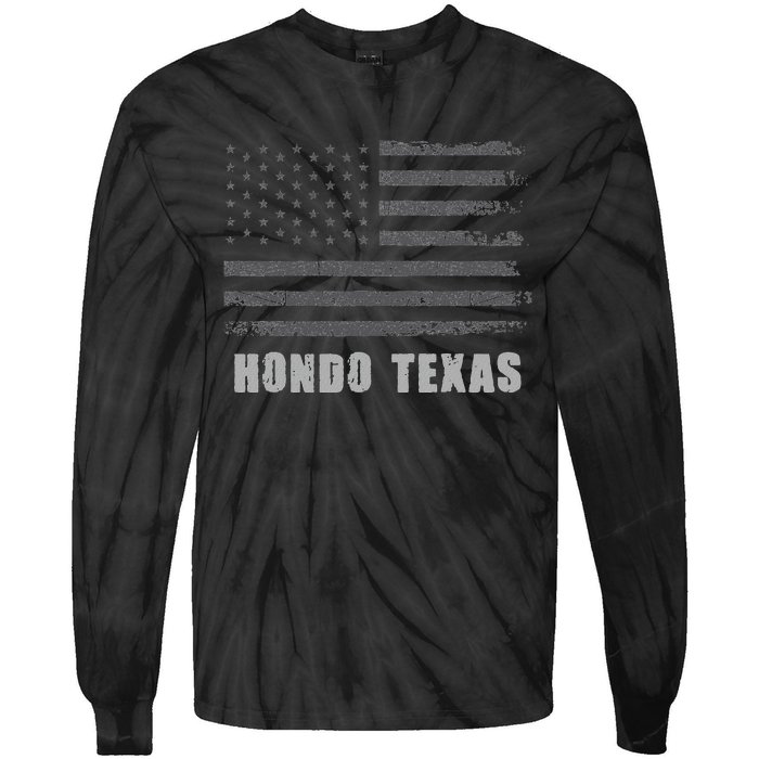 American Flag Hondo Texas Usa Patriotic Souvenir Tie-Dye Long Sleeve Shirt