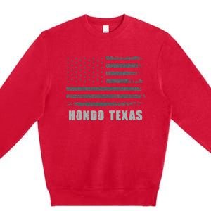 American Flag Hondo Texas Usa Patriotic Souvenir Premium Crewneck Sweatshirt