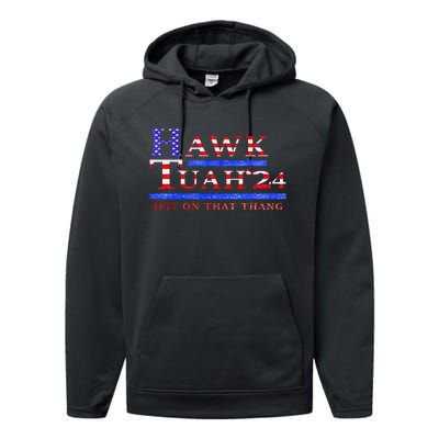 American Flag Hawk Tush Spit On That Thang Parody Gift Performance Fleece Hoodie