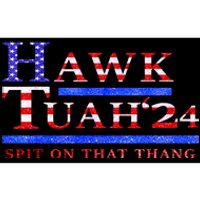 American Flag Hawk Tush Spit On That Thang Parody Gift Bumper Sticker