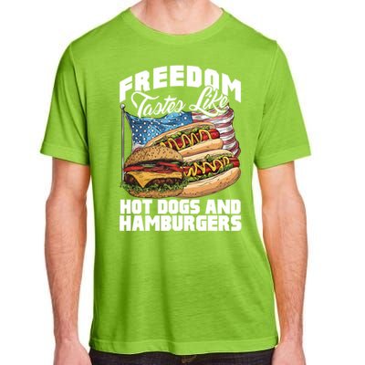 American Flag Hot Dogs And Burgers Bbq Patriotic 4th Of July Gift Adult ChromaSoft Performance T-Shirt