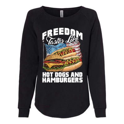 American Flag Hot Dogs And Burgers Bbq Patriotic 4th Of July Gift Womens California Wash Sweatshirt