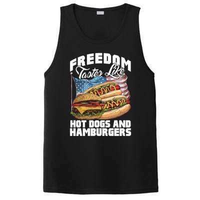 American Flag Hot Dogs And Burgers Bbq Patriotic 4th Of July Gift PosiCharge Competitor Tank