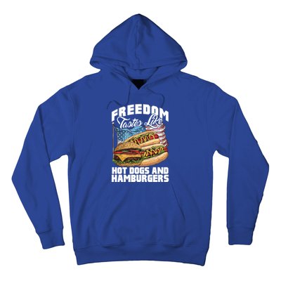 American Flag Hot Dogs And Burgers Bbq Patriotic 4th Of July Gift Hoodie