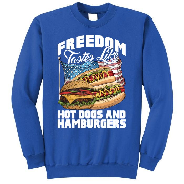 American Flag Hot Dogs And Burgers Bbq Patriotic 4th Of July Gift Sweatshirt