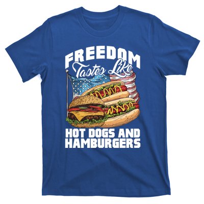 American Flag Hot Dogs And Burgers Bbq Patriotic 4th Of July Gift T-Shirt