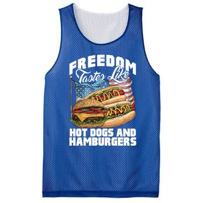 American Flag Hot Dogs And Burgers Bbq Patriotic 4th Of July Gift Mesh Reversible Basketball Jersey Tank