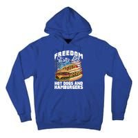 American Flag Hot Dogs And Burgers Bbq Patriotic 4th Of July Gift Tall Hoodie