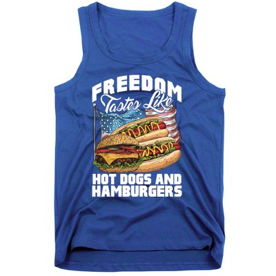 American Flag Hot Dogs And Burgers Bbq Patriotic 4th Of July Gift Tank Top