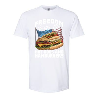 American Flag Hot Dogs And Burgers Bbq Patriotic 4th Of July Gift Softstyle CVC T-Shirt