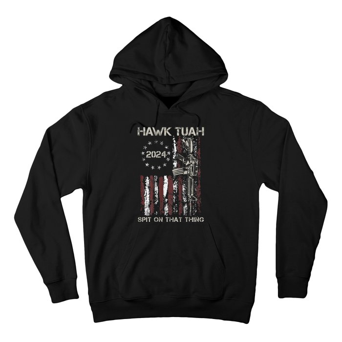 American Flag Hawk Tuah 24 Spit On That Thang Hoodie