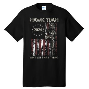 American Flag Hawk Tuah 24 Spit On That Thang Tall T-Shirt