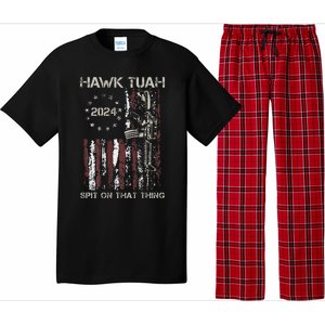 American Flag Hawk Tuah 24 Spit On That Thang Pajama Set