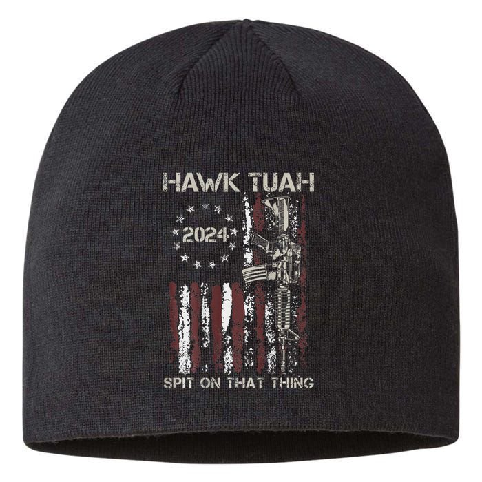 American Flag Hawk Tuah 24 Spit On That Thang Sustainable Beanie