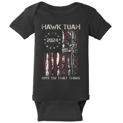 American Flag Hawk Tuah 24 Spit On That Thang Baby Bodysuit