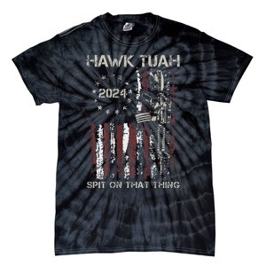 American Flag Hawk Tuah 24 Spit On That Thang Tie-Dye T-Shirt