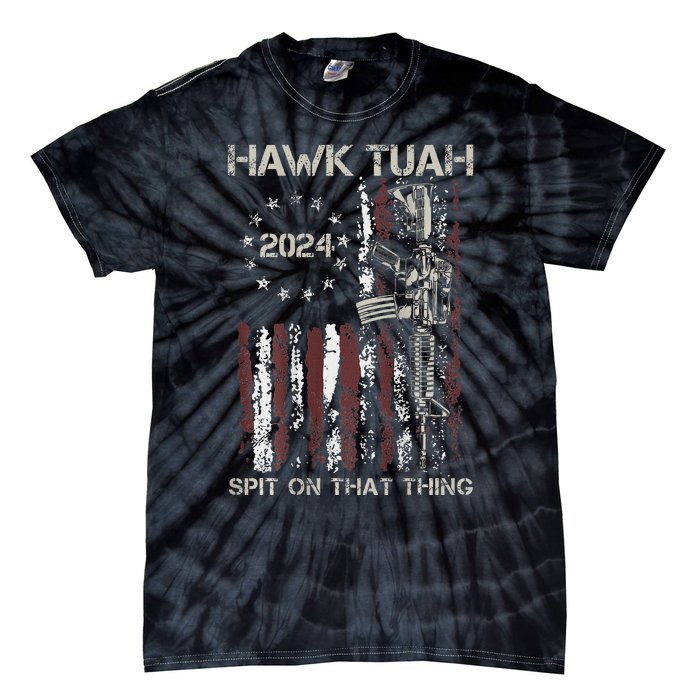 American Flag Hawk Tuah 24 Spit On That Thang Tie-Dye T-Shirt