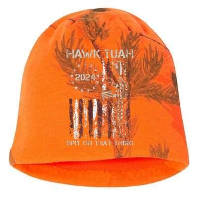 American Flag Hawk Tuah 24 Spit On That Thang Kati - Camo Knit Beanie