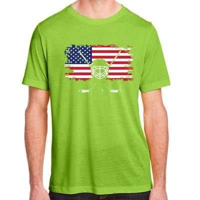 American Flag Hockey Hockey Gift Adult ChromaSoft Performance T-Shirt