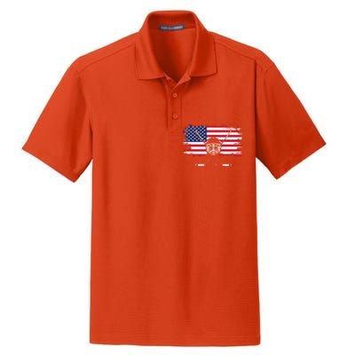 American Flag Hockey Hockey Gift Dry Zone Grid Polo